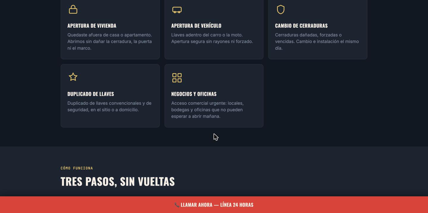 Cerrajero 24 Horas Montería — servicios