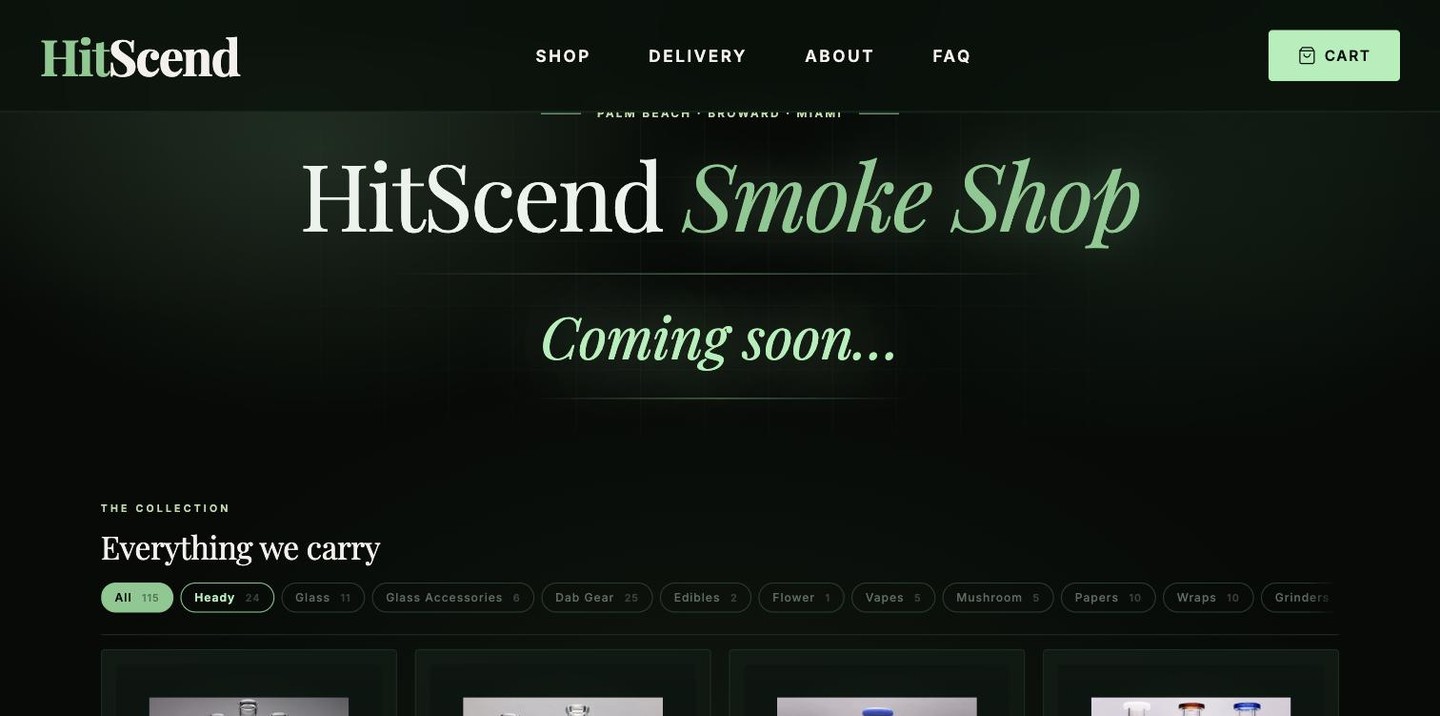 HitScend Smoke Shop — hero