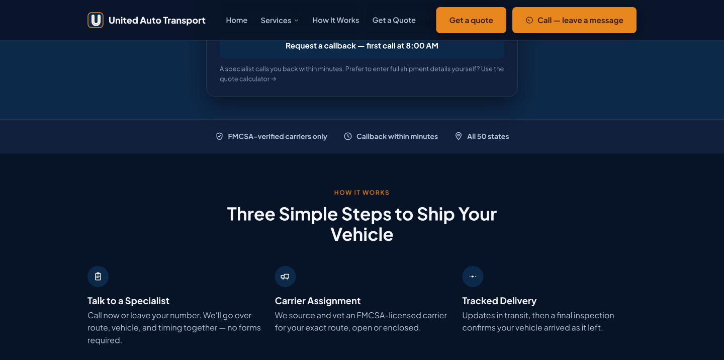 United Auto Transport — how it works